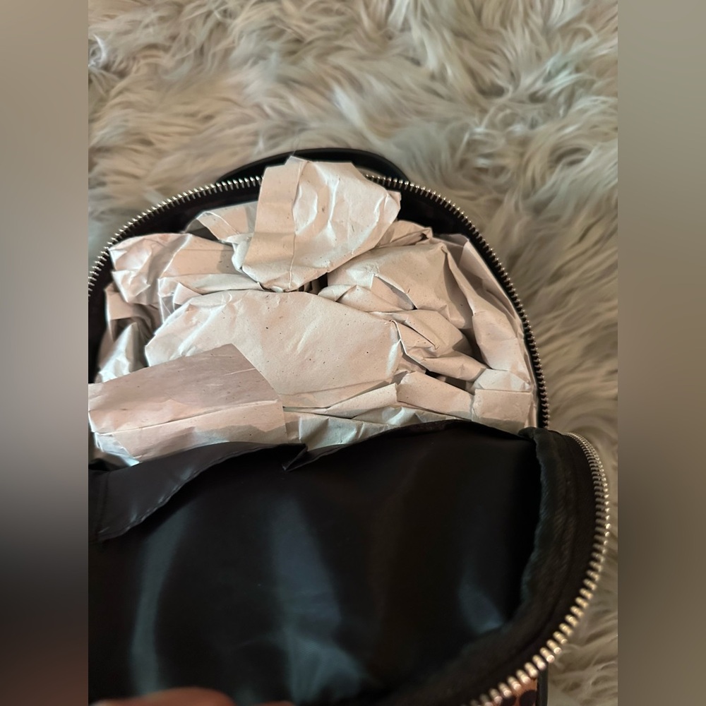 New with tags Faux leather and suede leopard print mini backpack - Picture 5 of 7